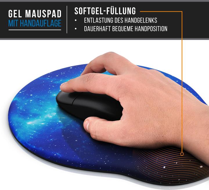 Produktbild CSL Mauspad, Ergonomisches Schaumstoff Office Mausmatte, Entlastung des Handgelenks, Space