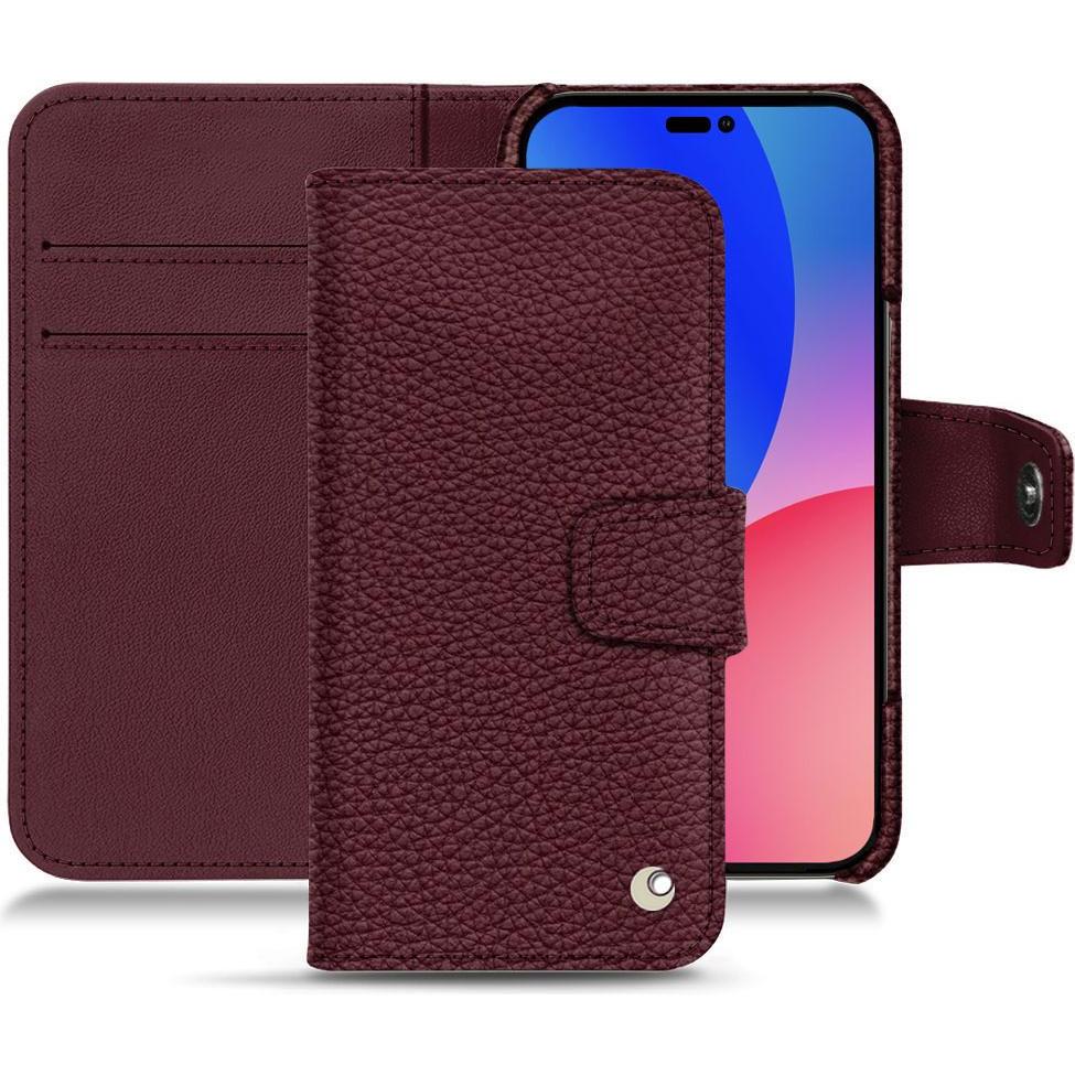 Noreve Lederschutzhülle Wallet (Apple iPhone 14 Pro Max), Smartphone Hülle, Violett