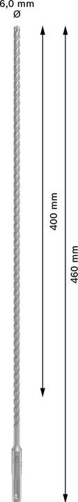 Actual product image DIY PRO SDS plus-5X hammer drill bit, 6 x 400 x 460 mm (6 millimetres)
