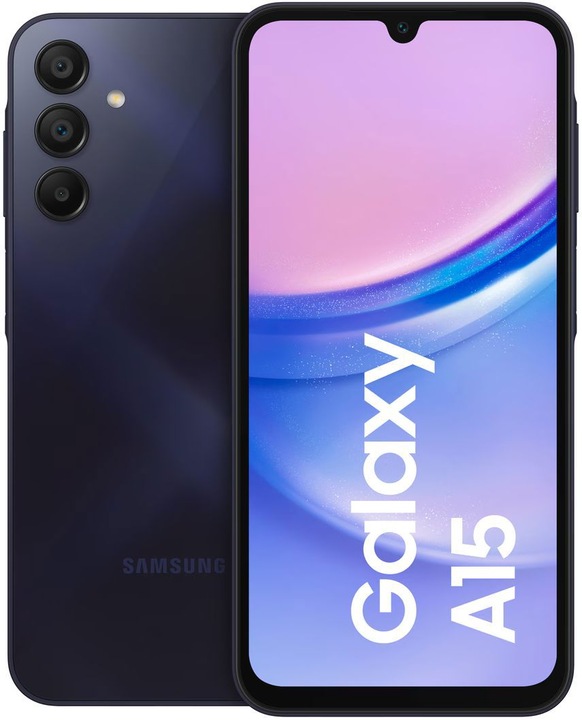 Produktbild Samsung Galaxy A15 (128 GB, Blue, Black, 6.50", Hybrid Dual SIM, 50 Mpx, 4G)