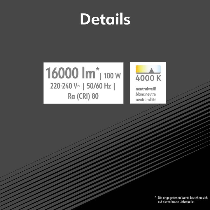 Produktbild Müller Licht Müller-Licht Chicago 21600066 LED-Aussenstrahler 100 W Neutralweiss (16000 lm, IP65)