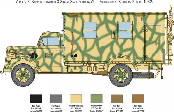 Actual product image Italeri Plastic model Opel Blitz Radio Truck