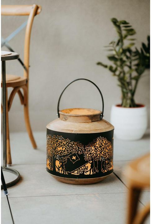Immagine prodotto Kadastar Laterne Bergchilbi 37 cm, Braun/Schwarz