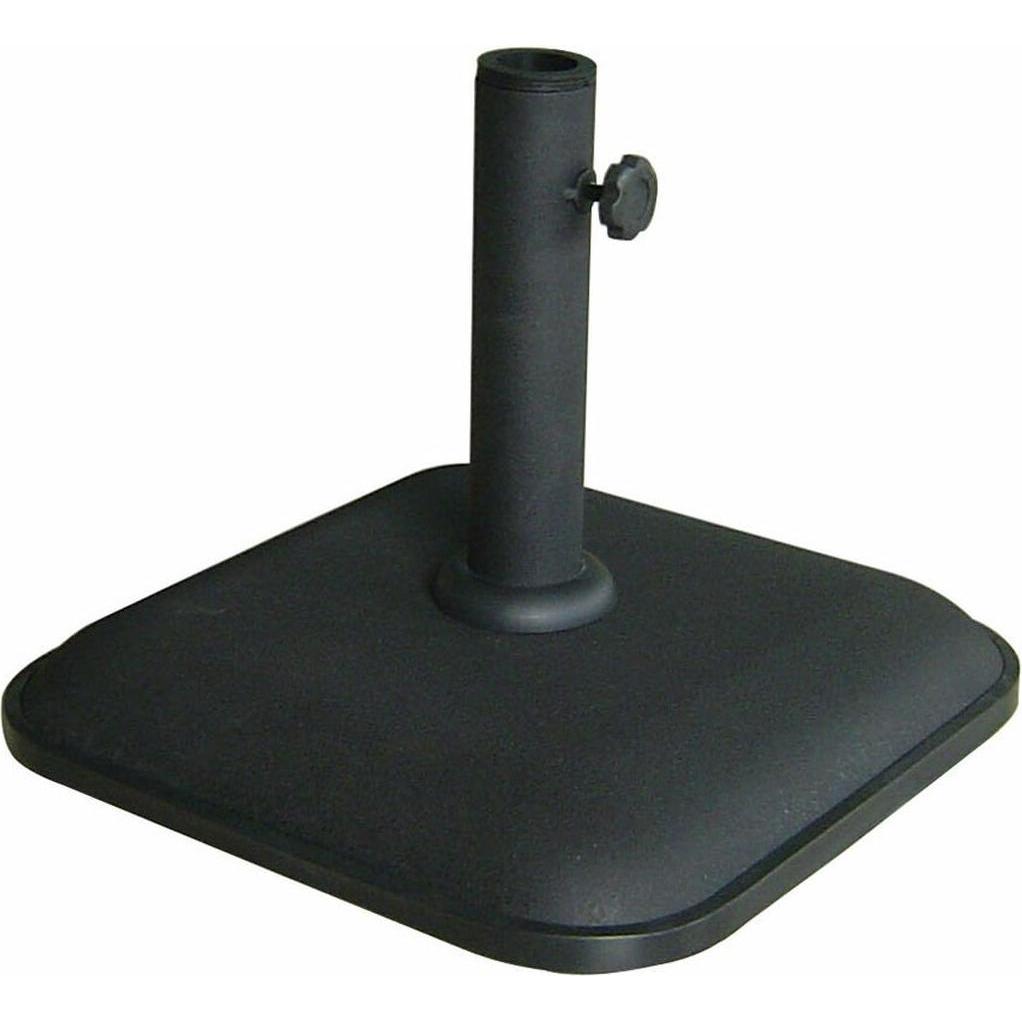 Marbueno, Base + Piedistallo ombrellone, Square Umbrella Base Cement 35X35X5.2 cm 11KG Black Garden Pool Terrace 10455