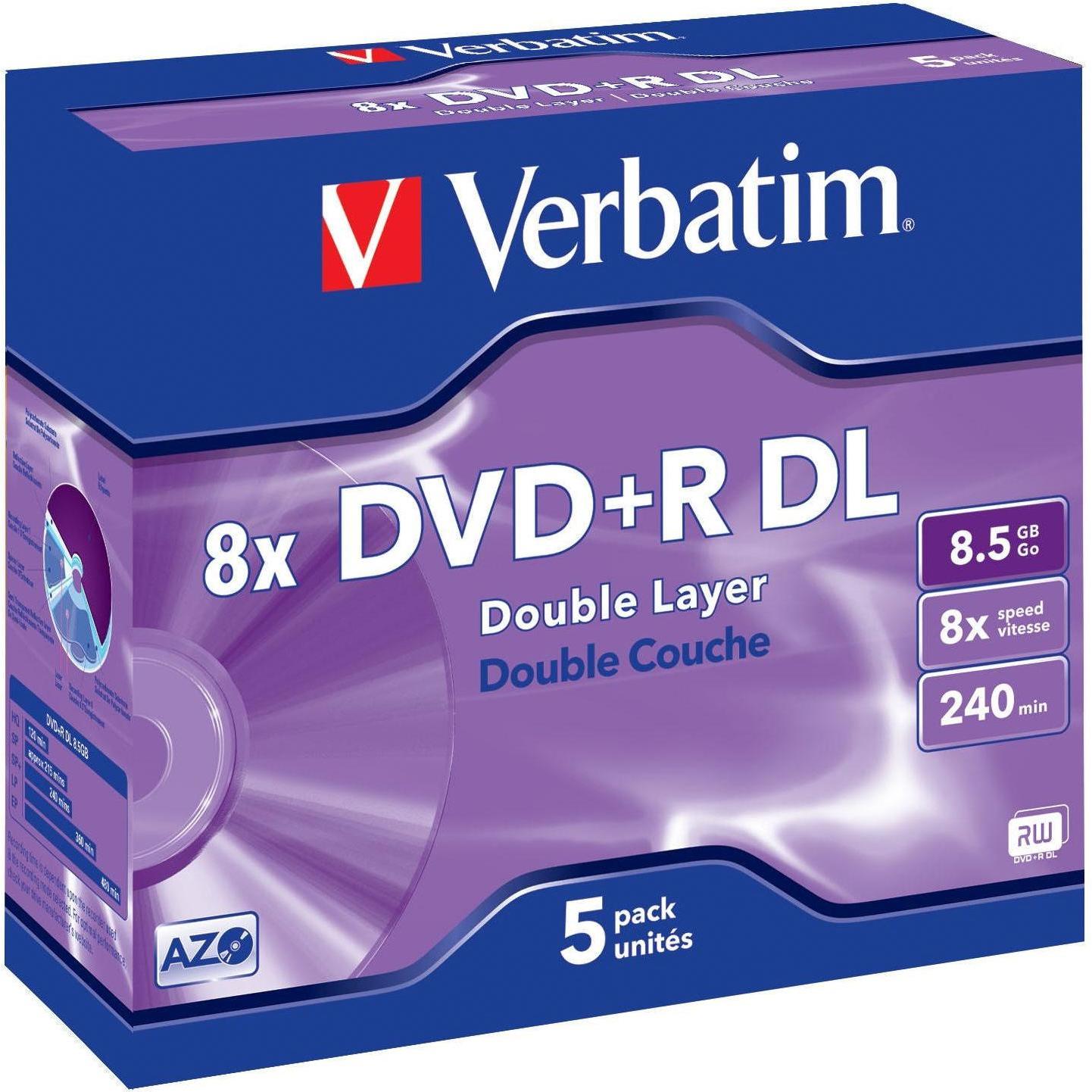 Verbatim Dvd+R dl (5 x), Optischer Datenträger