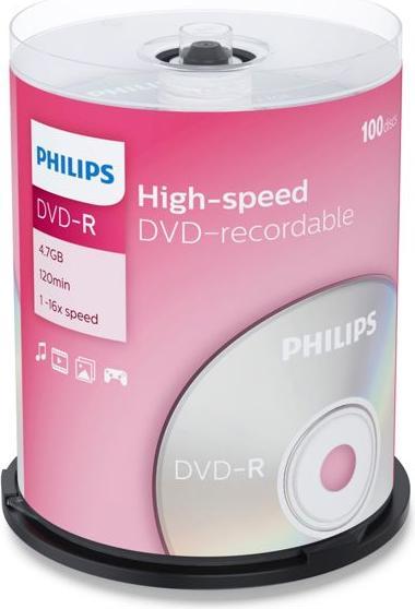 Actual product image Philips 1x100 DVD-R 4.7GB 16x SP (100 x)