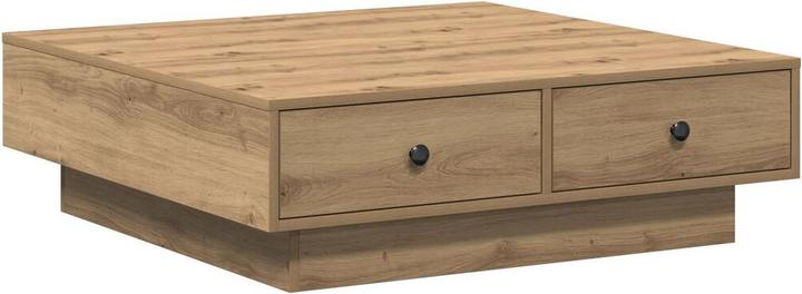 Produktbild VidaXL Couchtisch Eiche Furnier, MDF 90 x 90 x 28 cm Aufbewahrung (90 x 90 x 28 cm)