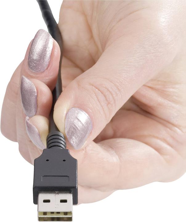Actual product image Renkforce USB 2 A/Mini-B connection cable 1.8 m with reversible plug - never plug the cable in the wrong way (1.80 m, USB 2.0, 2.50 W)