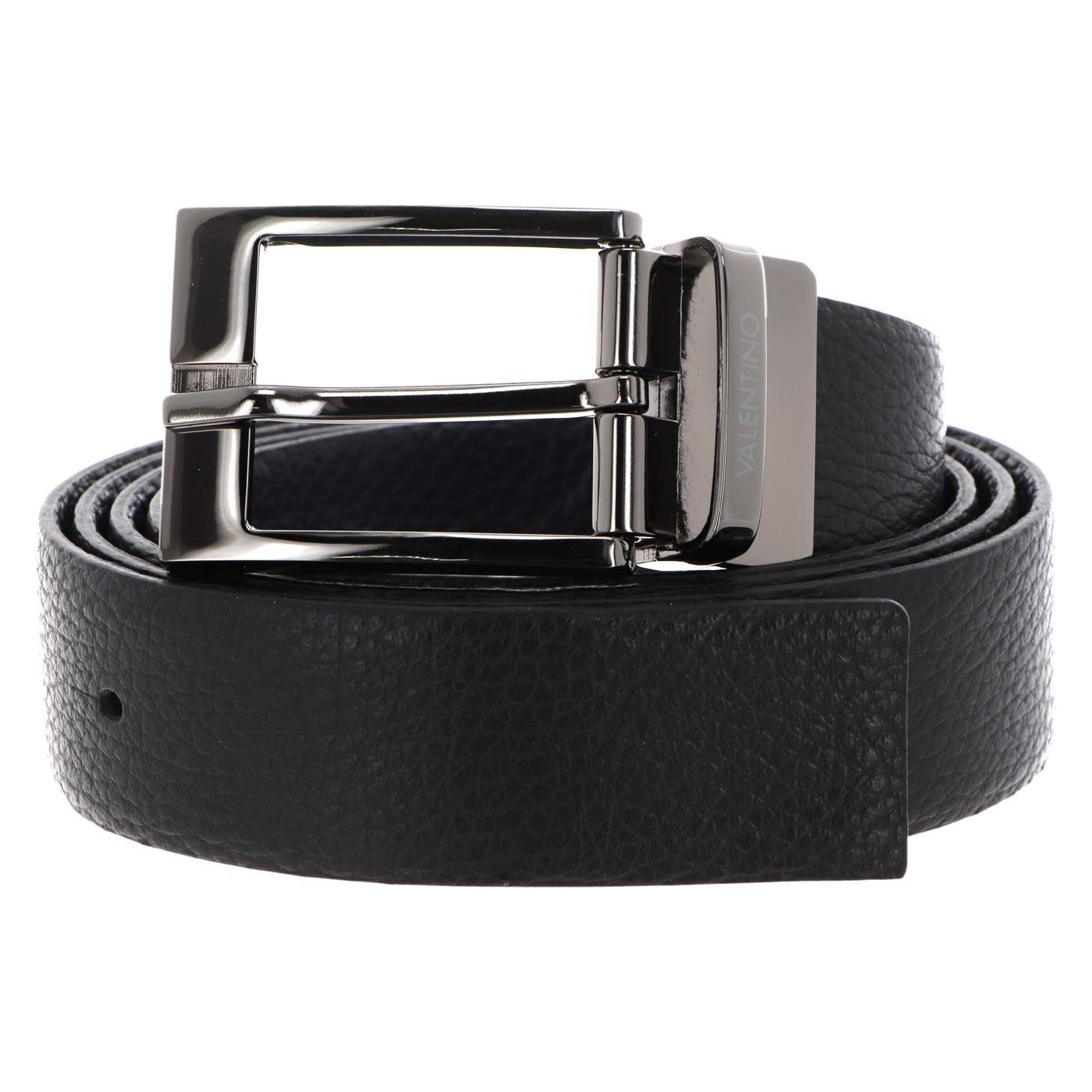 Valentino, Herren, Gürtel, Release Leather Belt, Blau, Schwarz