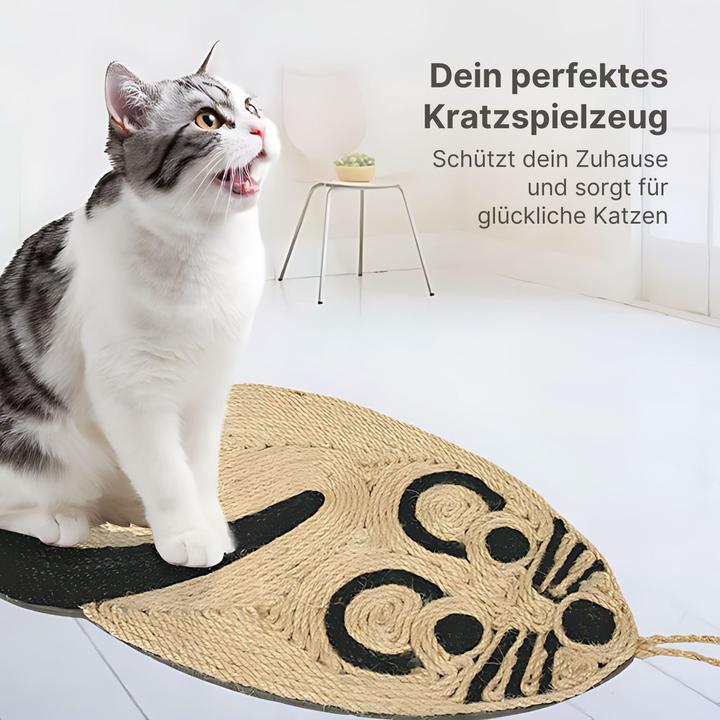 Actual product image Hermex Mouse-shaped cat scratching mat Scratching toy Scratching rug Scratching surface (Black, Brown)