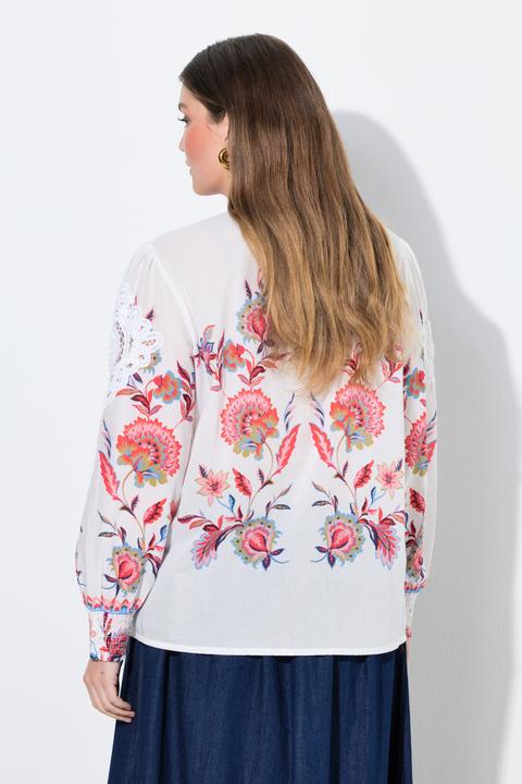 Immagine prodotto Ulla Popken Blusa con ricami traforati, scollo a V e maniche lunghe (60)