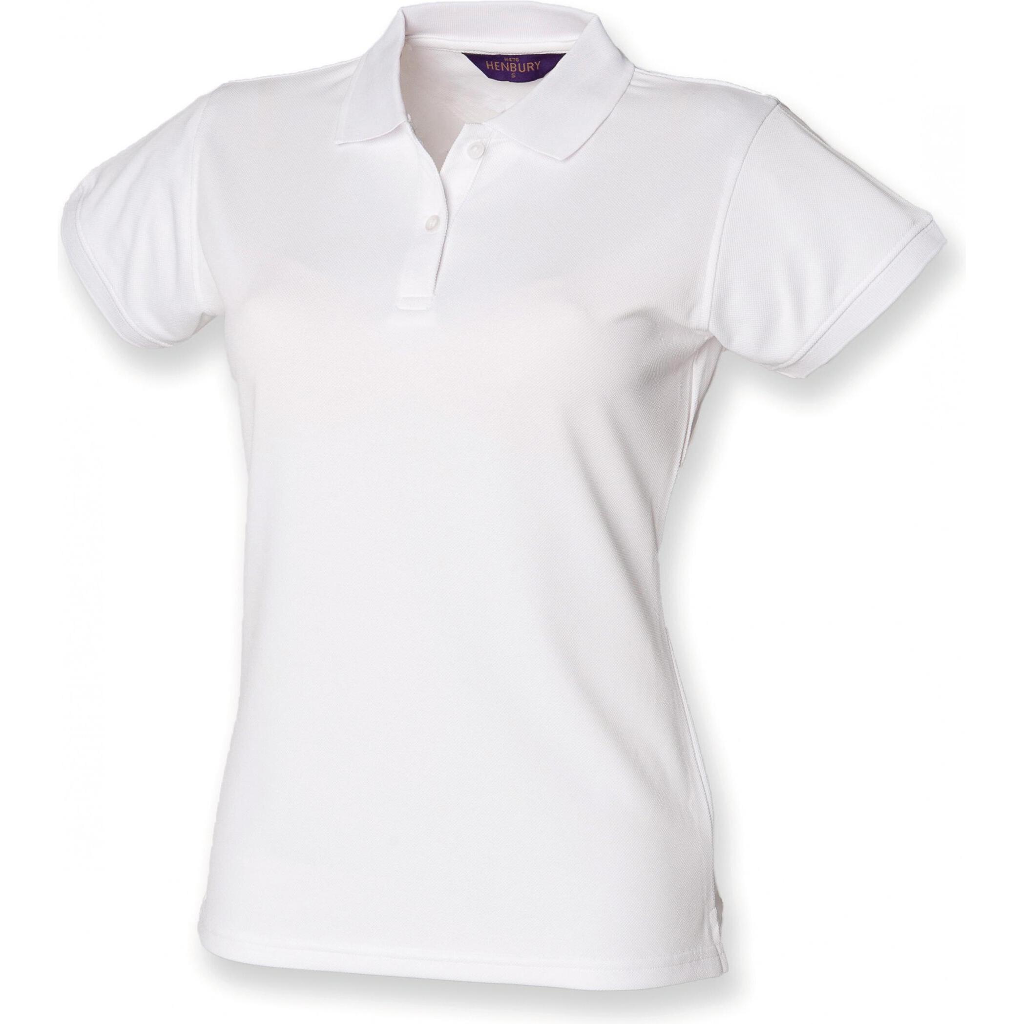 Henbury, Damen, Shirt, Cool Plus, Weiss, (XS)