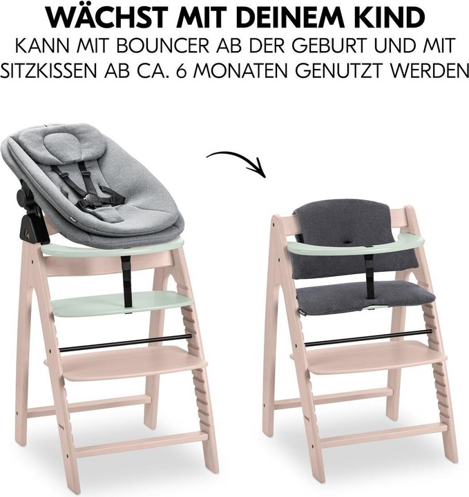 Actual product image Hauck Hochstühle Arketa Beech 4-tlg. Newborn Set - Hochstuhl (High chair booster seat)