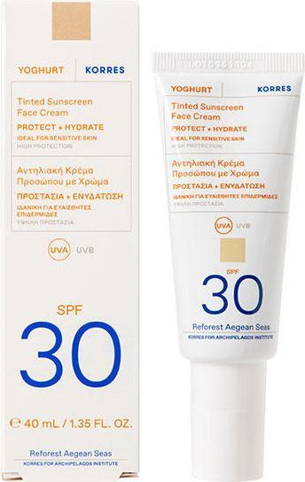 Actual product image Korres Yogurt Tinted Sun Cream Gel for Face SPF 30 (Sun cream face, SPF 30, 40 ml, 40 g)