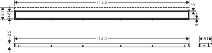 Actual product image hansgrohe HG shower channel RainDrain Match m height-adjustable Ra 1.2m ES brushed (1200 mm)