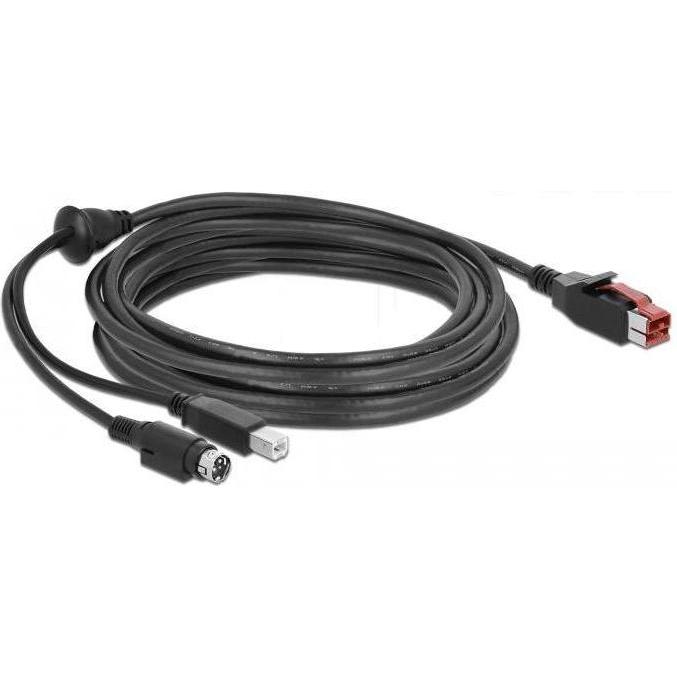 Delock 85491 Cavo PoweredUSB spina 24 V (5 m, USB 2.0), Cavo USB