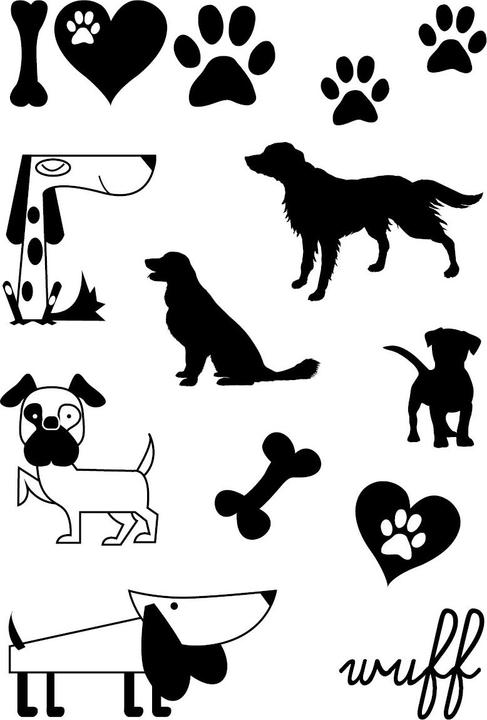 Actual product image Efco Clear Stamps "Dogs", 14 pieces