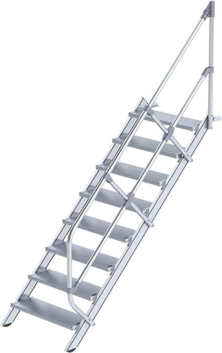 Produktbild Munk Treppe 45° Stufenbreite 800 mm 8 Stufen Aluminium geriffelt (Trittleiter, 180 cm)