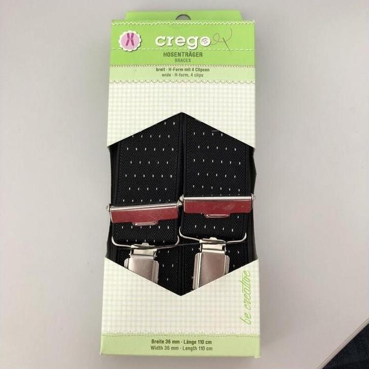 Image du produit Crego Bretelles noir/blanc à pois