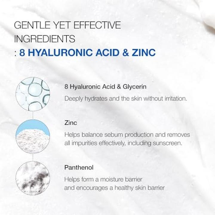 Actual product image Anua 8 Hyaluronic Acid Hydrating Gentle Foaming Cleanser (Cleansing Foam, 150 ml)