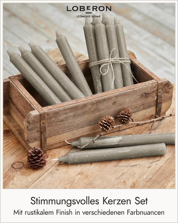 Immagine prodotto Loberon Set di 12 candele Bauceau taupe (12 pz.)