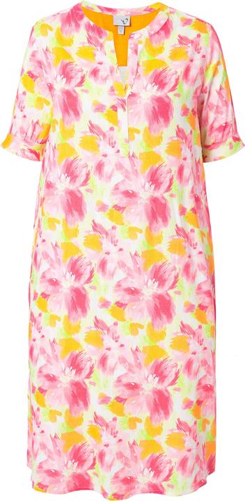 Actual product image Ulla Popken Floral Short Sleeve Linen Blend Dress (54)