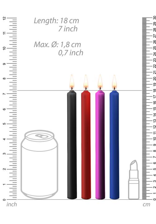 Image du produit Ouch! Teasing Wax Candles Large - Parafin - 4-pack - Mixed Colors