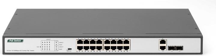 Immagine prodotto Digitus 16 Port Fast Ethernet PoE Switch, 19 Inch, Unmanaged, 2 Uplinks (16 porte)