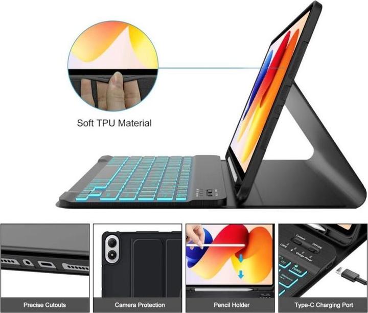 Actual product image 4Kom Tech-Protect Sc Pen + Tastatur Xiaomi Poco Pad M1 / Redmi Pad 2 Pro 12.1 Schwarz (DE, Xiaomi Poco Pad)