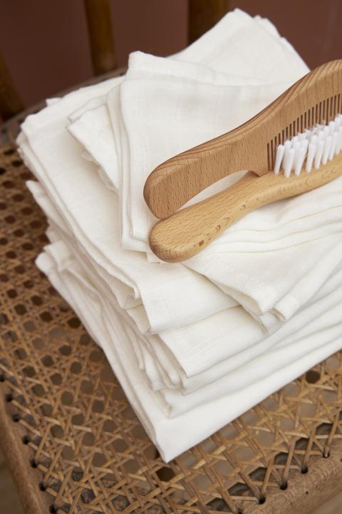 Actual product image Meyco 6-pack muslin nappies plain white (70 cm, 70 cm)