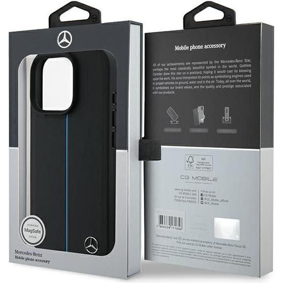 Thumbnail - Mercedes MEHMP16X23RURBK iPhone 16 Pro Max 6.9" czarny/black hardcase MB Blue Line Leather MagSafe (Apple iPhone 16 Pro ...