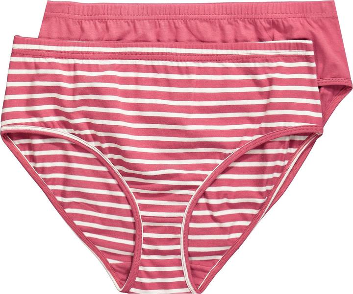 Immagine prodotto Ulla Popken Slip, confezione da 2, righe/tinta unita, cotone biologico (42, 44, Confezione da 2)