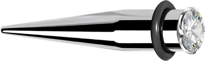 Produktbild Star Piercing Expander silber mit Kristall silber (Chirurgenstahl 316L)