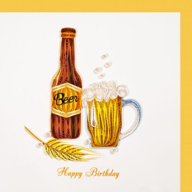 Image du produit Hervorragend Carte d'Anniversaire Joyeux Anniversaire - Bière - Carte Quilling (1 pcs)