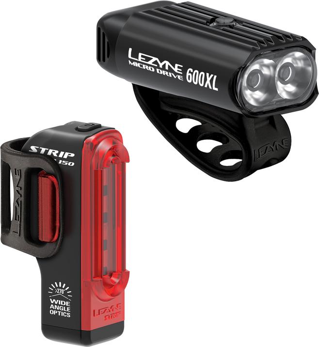 Lezyne Micro Drive/Strip Pair (600 lm, 150 lm)