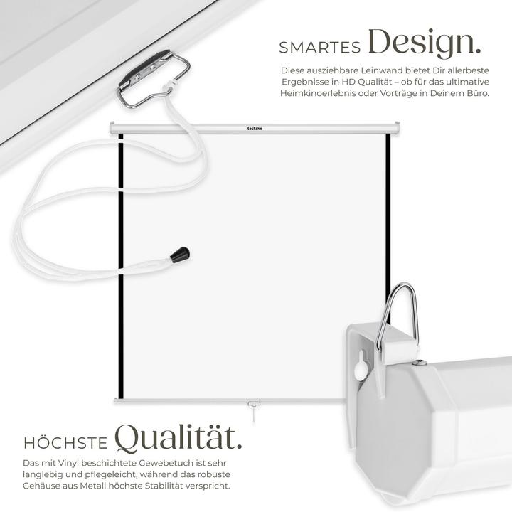 Produktbild tectake Rollo Beamer Leinwand (84.25", 1:1)