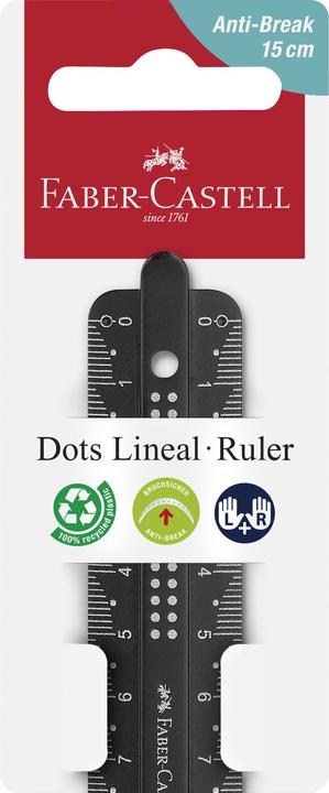Actual product image Faber-Castell Ruler Dots 15.0 cm, black (15 cm, Plastic)
