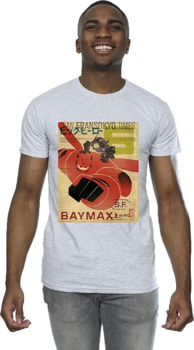 Produktbild Disney Big Hero 6 Baymax Flying Baymax Newspaper TShirt (5XL)