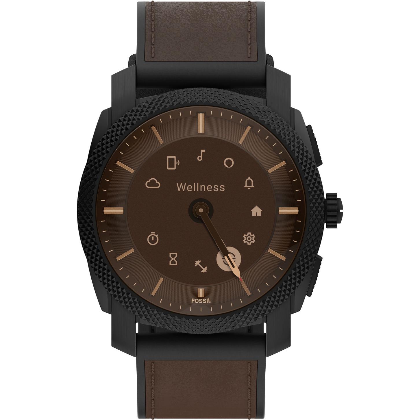 Fossil Gen Herren Hybrid Smartwatch Machine Edelstahl Grau