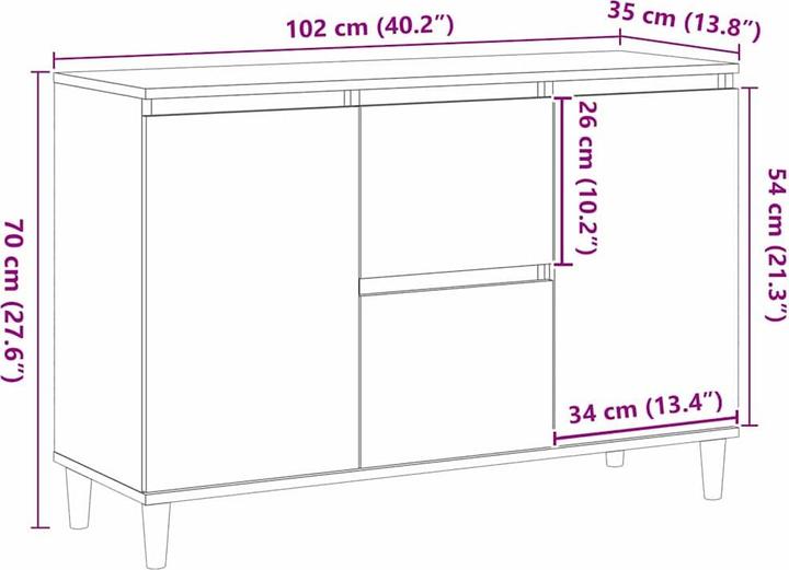 Image du produit vidaXL Sideboard-Aufbewahrung (35 x 35 x 70 cm)