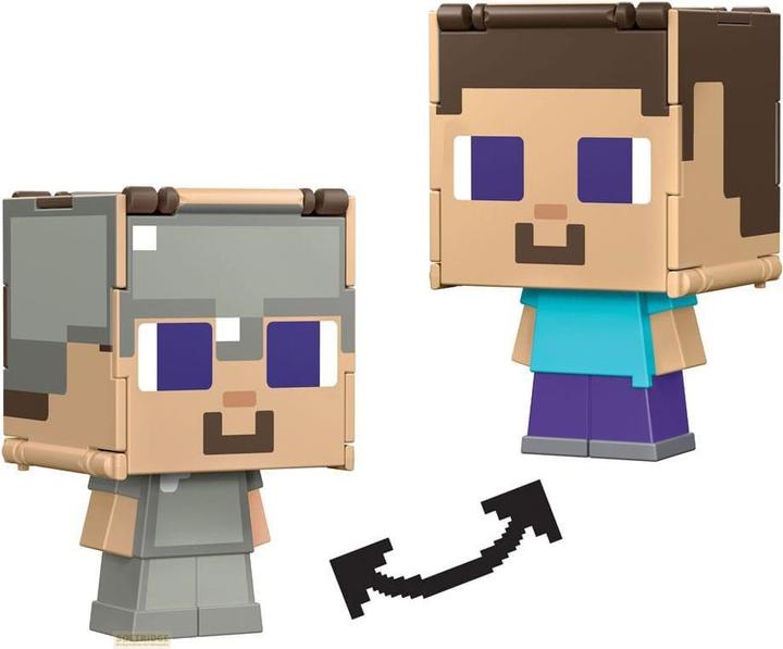 Produktbild Minecraft Flippin' Figure Steve + Iron Armor Steve