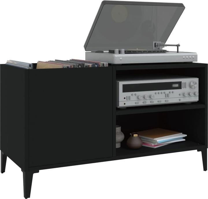 Produktbild VidaXL Plattenschrank Schwarz 84,5x38x48 cm Holzwerkstoff (84.5 x 38 x 48 cm)