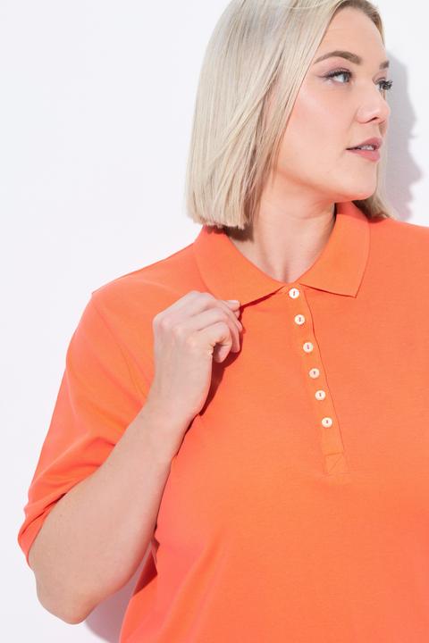 Produktbild Ulla Popken Poloshirt, Piqué, Polokragen, Samt-Knopfleiste, Halbarm (62)