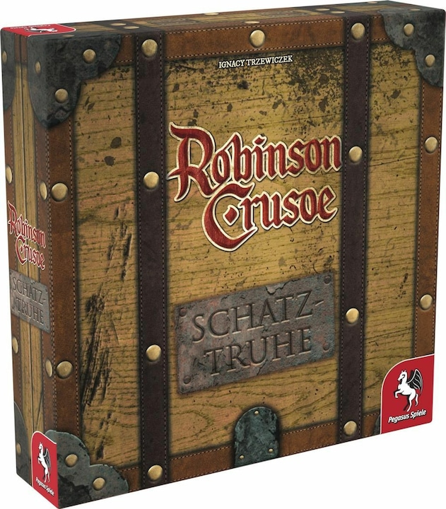 Actual product image Pegasus 51949G - Robinson Crusoe treasure chest, board game, for 1-4 players, ages 10+ (DE edition) (German)