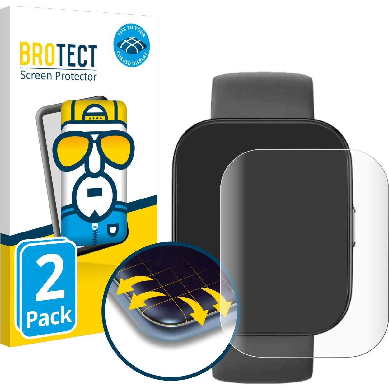 BROTECT Full-Cover Displayschutz, Smartwatch Schutzfolie, Transparent