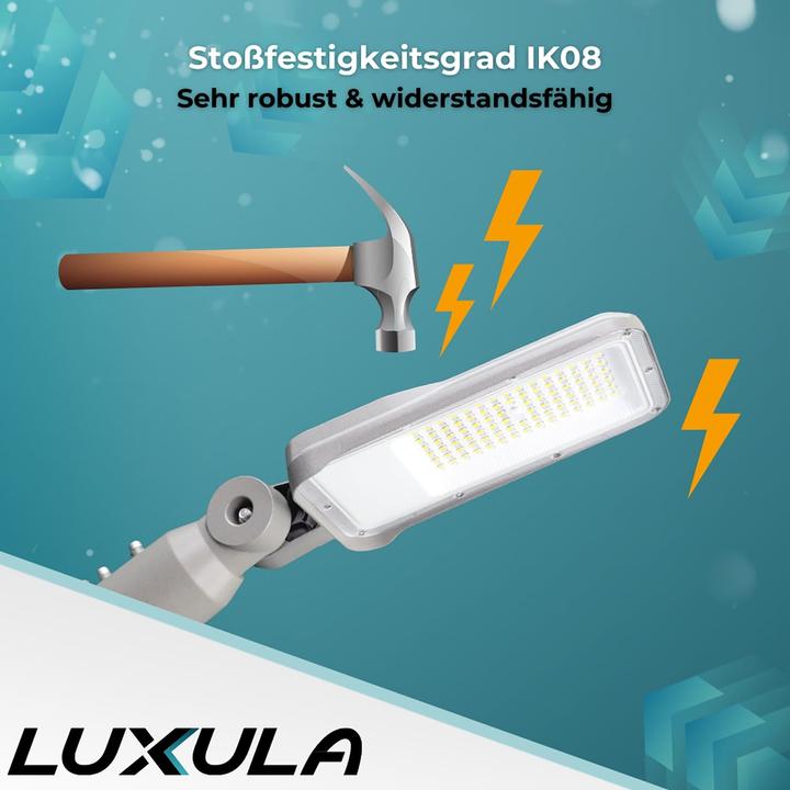 Produktbild Luxula LED-Strassenleuchte LX800100, 50W, 6000lm, 4000K, neutralweiss, IP65 (6000 lm, IP65)