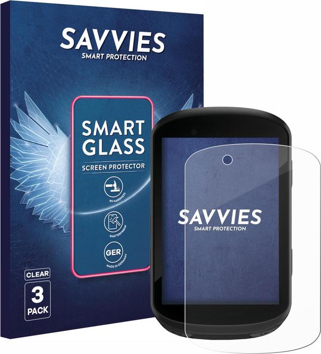 Actual product image Savvies 3x Smart Glass - 9H Hybrid Glass Screen Protector for Garmin Edge 830