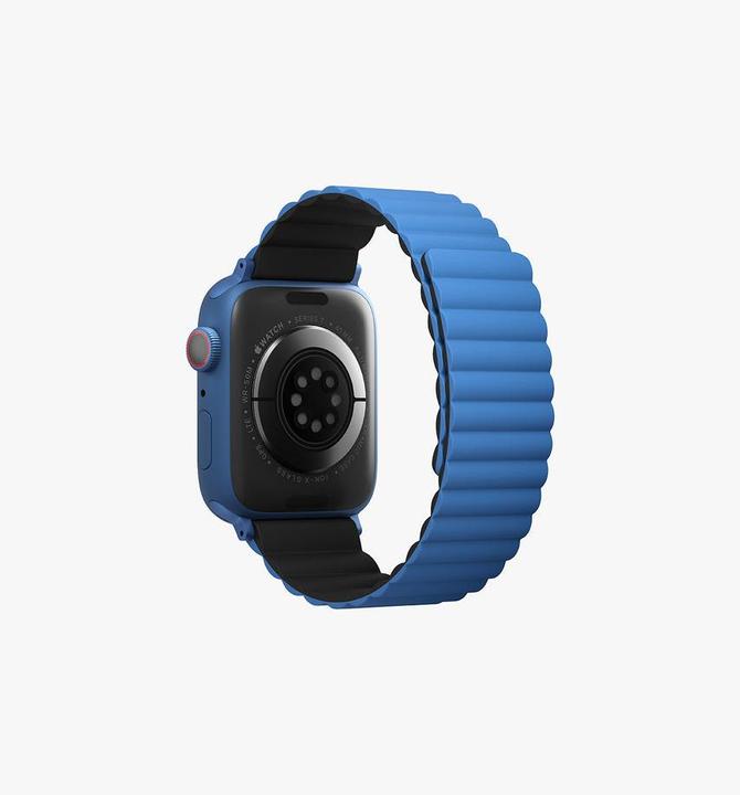 Produktbild Uniq pasek Revix Apple Watch Series 1/2/3/4/5/6/7/8/SE/SE2 38/40/41mm. Reversible Magnetic czarny-ni (38 mm, 41 mm, 40 mm, Silikon, Edelstahl)