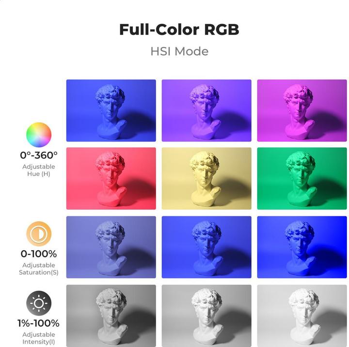 Produktbild K&F Concept RGB LED Video Light (Black) (Videoleuchte)