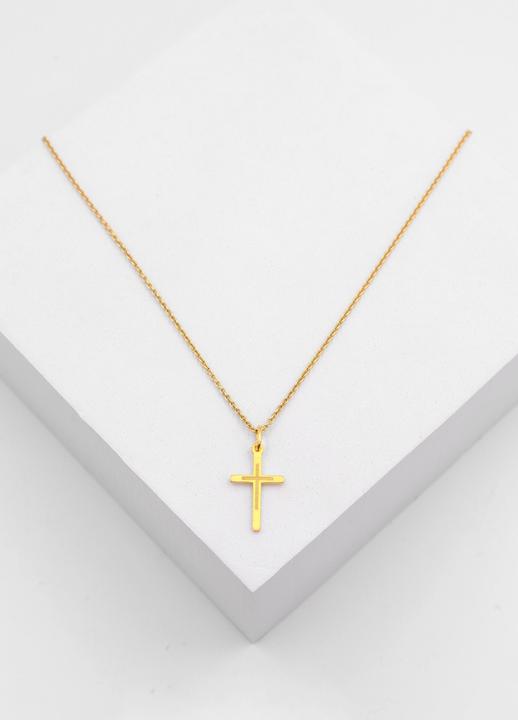 Image du produit Muau Pendant cross or jaune 750, 21x10mm (Or jaune 750/18K)